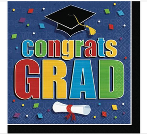 Commencement Celebration Streamers Graduation Party Paper Beverage 36 Napkins