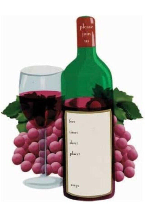 Wine Tasting Jumbo Party Invitations, 8ct