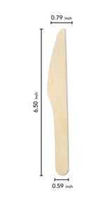 Disposable Wooden Knifes Eco-Friendly Natural Birchwood 50Ct