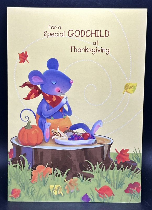 Happy Thanksgiving Godchild Greeting Card w/Envelope