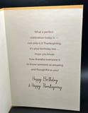 Happy Thanksgiving Birthday Greeting Card w/Envelope