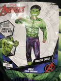 Avengers Hulk Child Costume Muscle Chest Padded Jumpsuit Plastic Mask Large