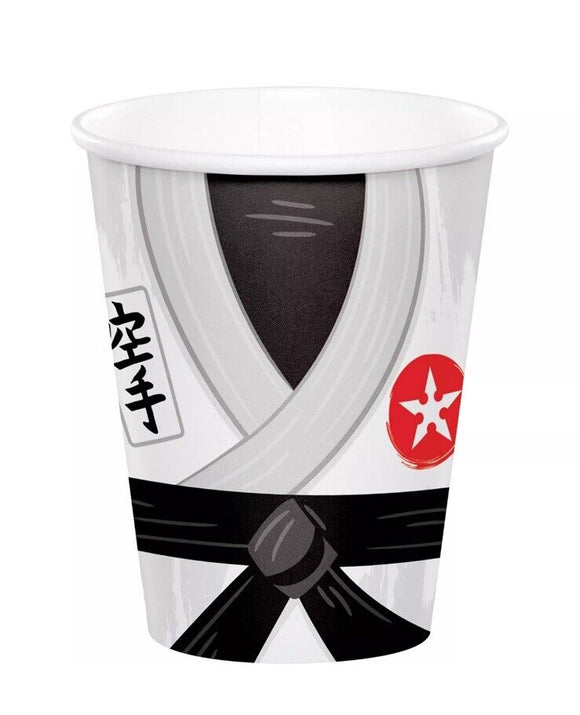 Karate Party 9 oz Hot/Cold Paper Cups 8 Pack Party Tableware Decorations