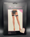 Leg Avenue 9992 Stay-up Lace Top Backseam Fishnet Thigh Highs Nude/Blk  One Size