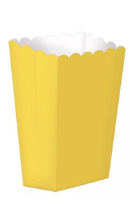 Amscan Paper Popcorn/Treat Boxes; 5.25"H x 2.5"W Yellow 5 Per Pack