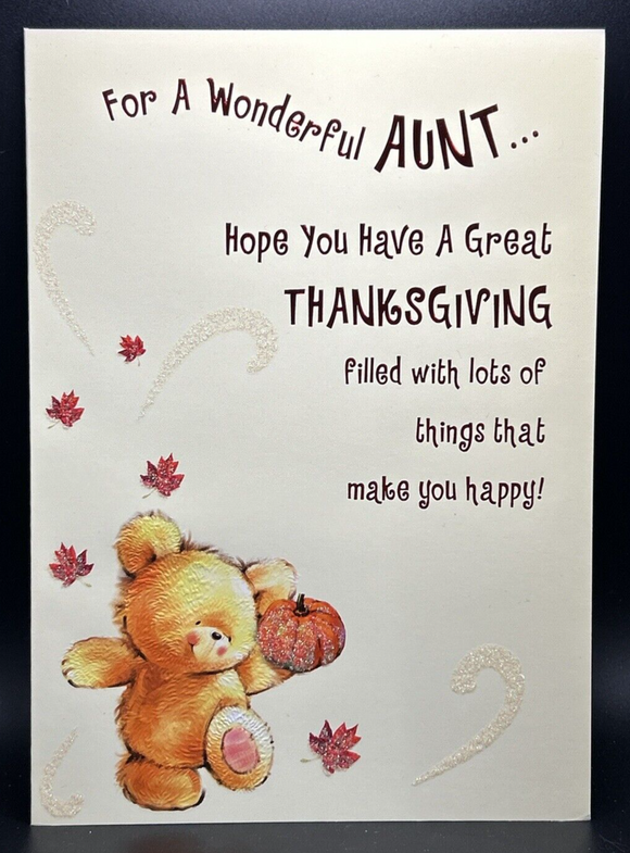 Happy Thanksgiving Aunt Greeting Card w/Envelope