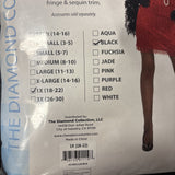 Charades Flapper Halloween Costume Black Fringe Gold Sequin Trim Sz 1X 18-22 New3