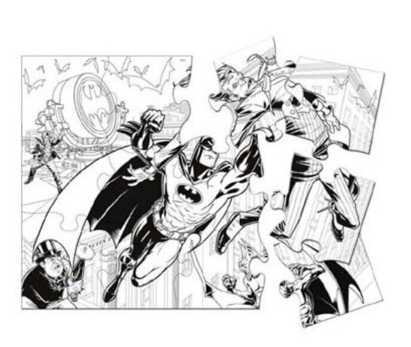 Batman Bold 12 Pc Coloring Puzzle Each Pc Approx 10”x10”