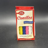 BETTY CROCKER BIRTHDAY CANDLES 3" RAINBOW SPIRAL 12 CT0
