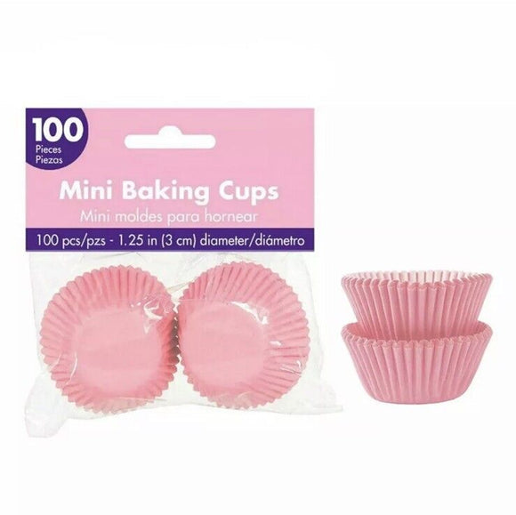 Pink Party Supplies Mini Cupcake Cases Baking Cups 100 Pack 3cm Approx Birthday