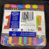 Happy 100th Birthday Dot’s And Stripes Beverage Napkins 16Ct