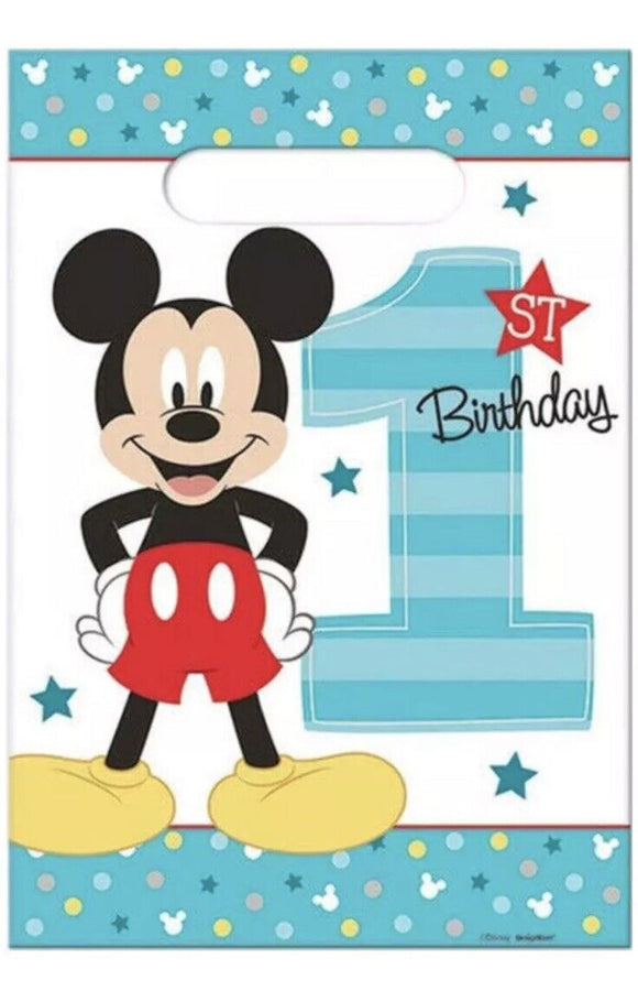 Disney Baby Mickey Mouse 1st Birthday Loot/ Favor Bags Birthday Party Supplies