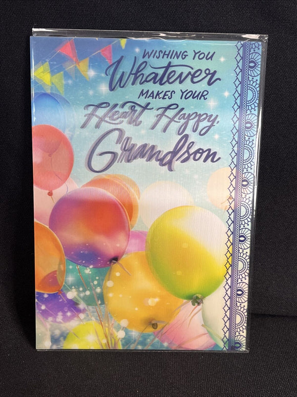 Happy Birthday Grandson 3D Greeting Card w/Envelope
