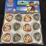 PAW PATROL ERASERS (12) ~ Birthday Party Favors Chase