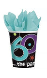 Party Continues Black Over the Hill 60th Birthday Party 9 oz. Paper Cups