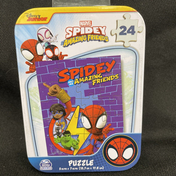 Marvel Spidey & His Amazing Friends Mini Puzzle in Tin 24 pcs 5”x7”