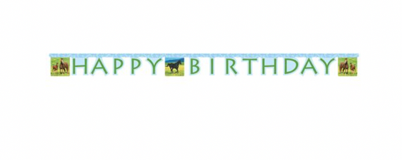 Wild Horses Party Supplies Decorations 8.27' Happy Birthday Banner