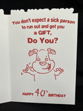 Happy 40th Birthday Greeting Card w/Envelope