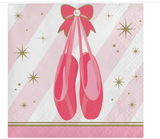 Twinkle Toes Ballerina Beverage Napkins Paper 16 Per Pack Birthday Ballerina