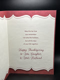 Happy Thanksgiving Daughter and Husband Greeting Card w/Envelope
