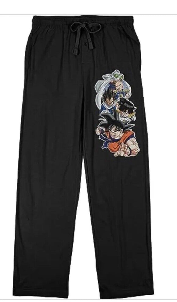 Dragonball Z Piccolo, Krillin, Vegeta, Gohan, and Goku Mens Sleep Pants Large