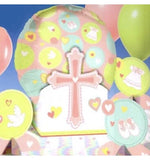 Sweet Christening Table Decoration Kit with 18" Balloon, 1 Base, and 3 Cutouts