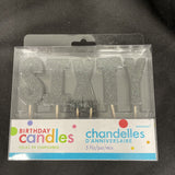 “S-I-X-T-Y" Black Glitter Birthday Candles | Party Supply