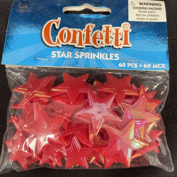 Red Star Plastic Party Confetti 60pcs