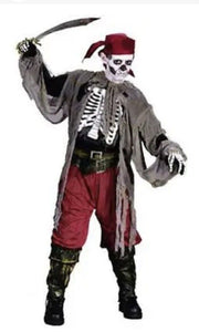 Child Medium 8-10 Buccaneer Bones Skeleton Pirate Costume