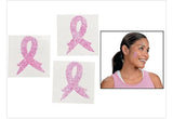 12 Breast Cancer Awareness Tattoos Pink Ribbon Glitter 1 1/2"