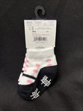 Tic Tac Toe Baby Mary Jane Sock Age 6-12 Mos Pink Dots