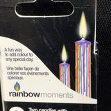 Rainbow Drip Paraffin Candles White Candle with Red, Green,Blue,OrangeDrip, 2-pk