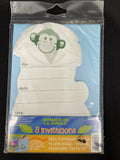 Jungle Animals Wild Safari Zoo Cute Kids Birthday Party Invitations w/Envelopes