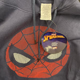 Navy Heavy Weight Hoodie Sweatshirt Spider-Man Face  Raised Logo Mens M Marvel