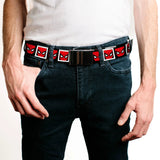 Chrome Buckle Web Belt - Spider-Man Face- WSPD021