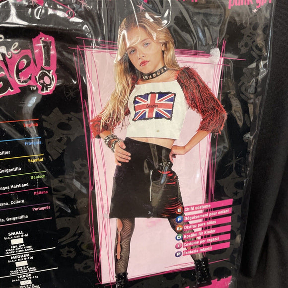 Union Jack Diva Punk Rock British Pop Star Fancy Dress Halloween Child Large
