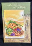 Happy Thanksgiving Cousin and Family Greeting Card w/Envelope