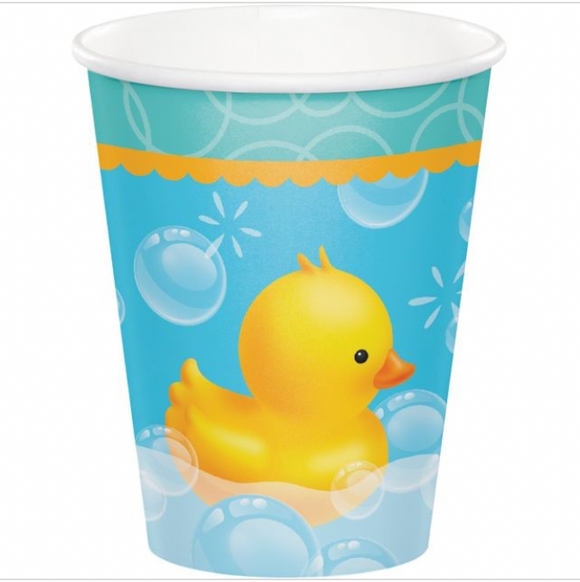 Bubble Bath Rubber Ducky Duck Animal Cute Baby Shower Party 9 oz. Paper Cups