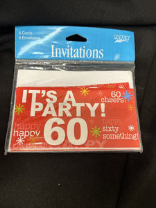 It's a Party 60th Birthday Fill-In Invitation 8ct