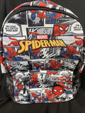 Spiderman Comics 15” Kids Back Pack w/Black Side Mesh Pockets