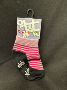 Tic Tac Toe Baby Mary Jane Sock Age 12-24 Mos Pink Stripes