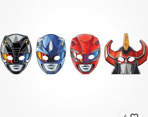 Power Rangers Classic Mighty Morphin Kids Birthday 8 Party Favor Paper Masks