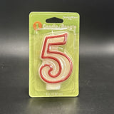DesignWare Candle # 5 White Red Trim0
