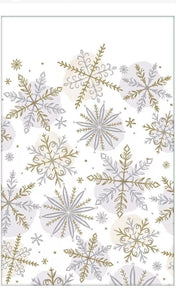 Shining Snow Flake Winter Holiday Party Decoration Paper Tablecover 54”x102”