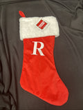 RED VELVET Initial  WHITE FUR CUFF MONOGRAM R CHRISTMAS STOCKING0