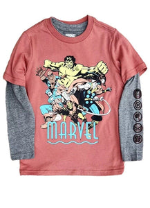 Marvel Avengers Long Sleeve & Short Sleeve Graphic T-Shirt 2Pack Size XXL (18)