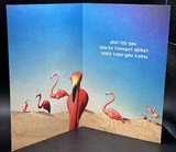 Hello Thinking of You (Flamingo) Greeting Card w/Envelope1