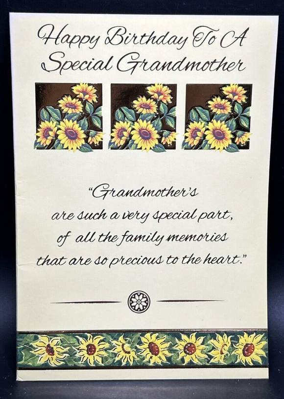 Happy Birthday Grandmother Greeting Card w/Envelope