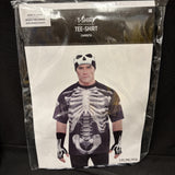 Black & Bone T-Shirt Skeleton Skull Man Dress Up Halloween Adult Costume XL2