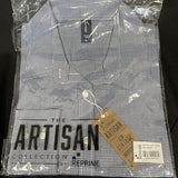 Artisan Collection Reprime Microcheck Navy/White Long Sleeve Cotton Shirt Small